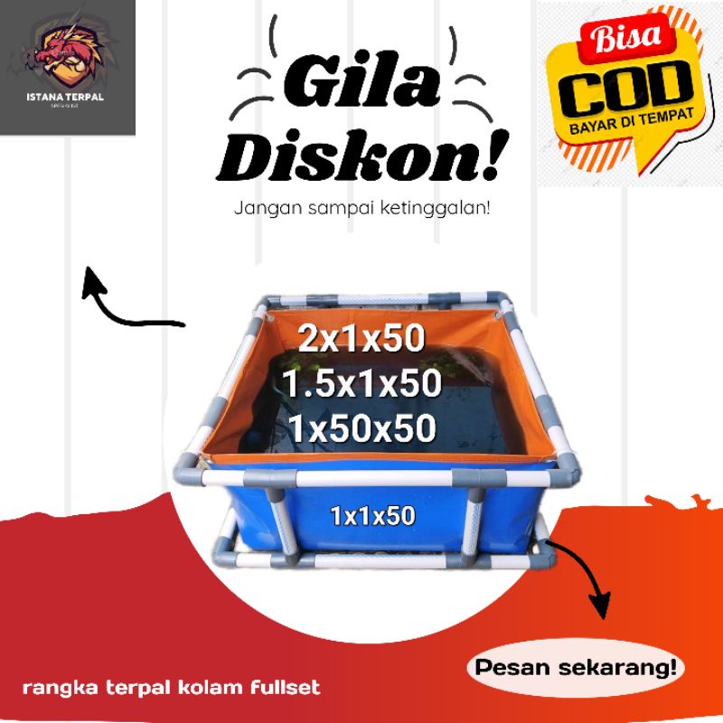 rangka terpal kolam fullset atau kerangka terpal kolam fullset