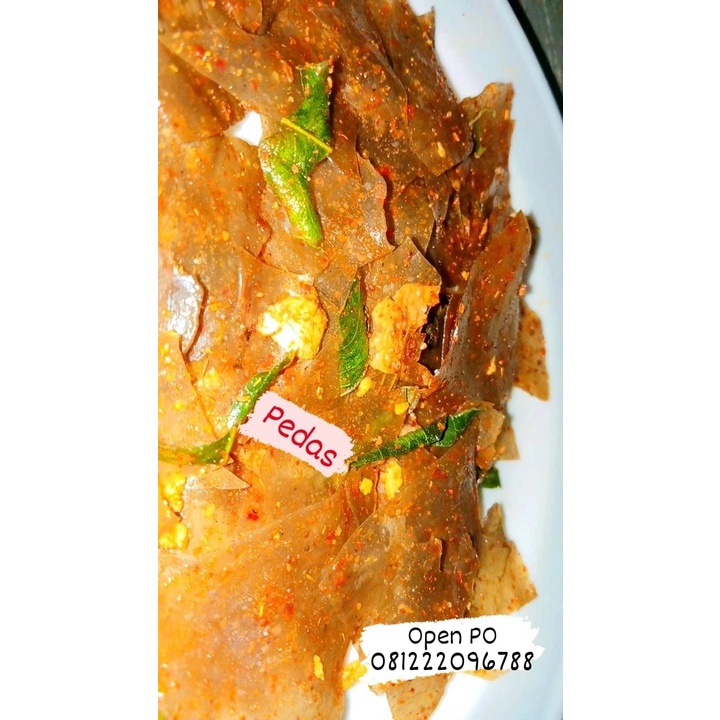 

Keripik Kaca Extra Pedas Gurih Daun Jeruk 250 Gram