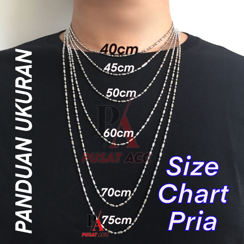 Kalung Rantai MCI Titanium Stainless Biji Bambu Biji Lada [Grosir &amp; Ecer]