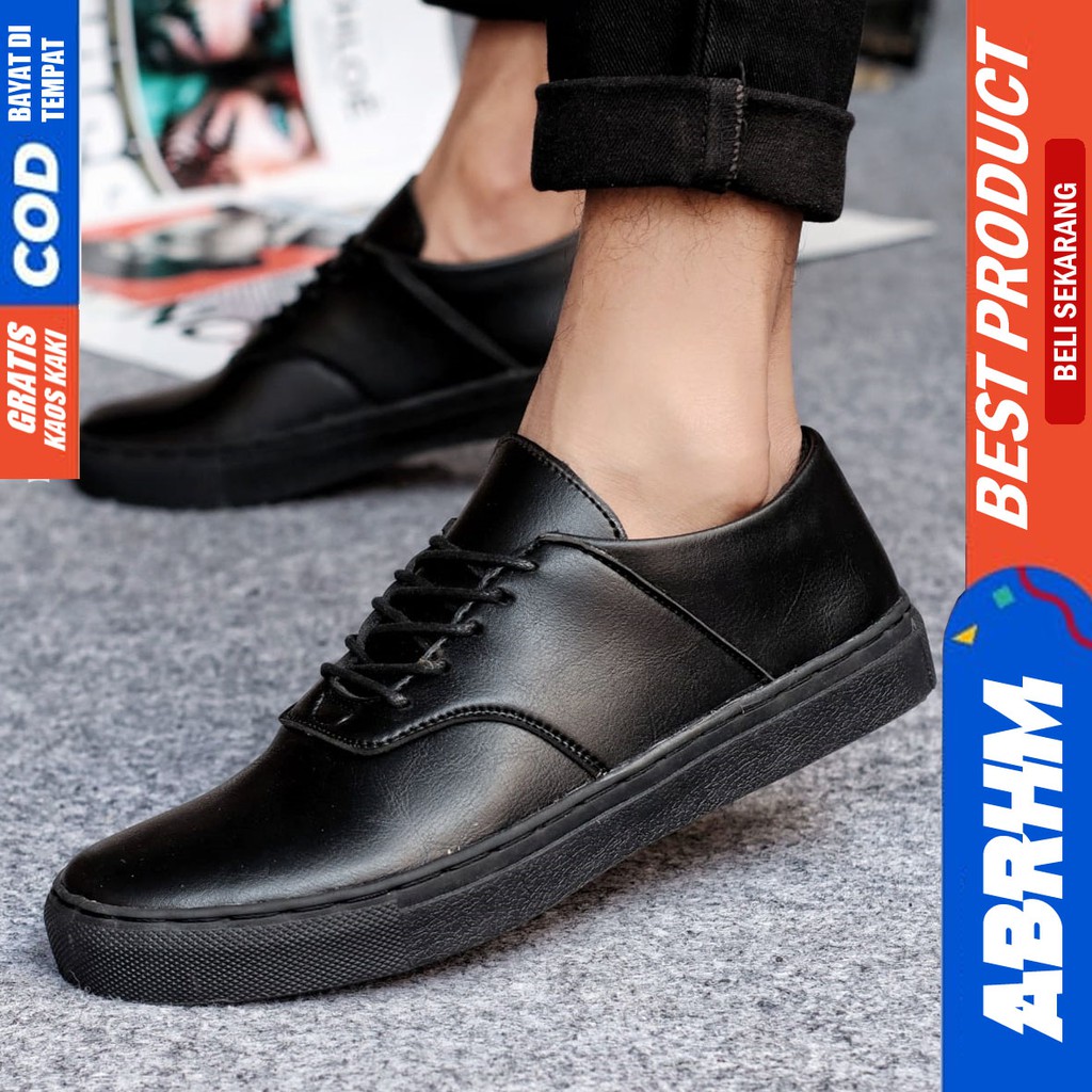 ABRHM x AUTHEN Sepatu Kasual Pria Sepatu Pria Casual Sneakers Kulit Pu Ori Cowo/Cowok Sepatu Kerja Kantor Semi Formal Kuliah Kondangan Gaya keren Kekinian Murah Terlaris