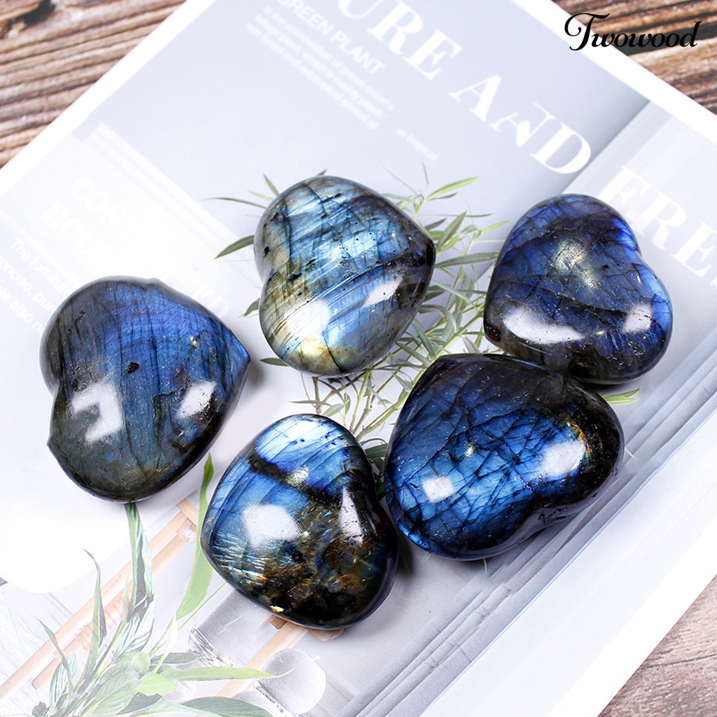 Liontin Batu Labradorite Bentuk Hati Untuk Dekorasi