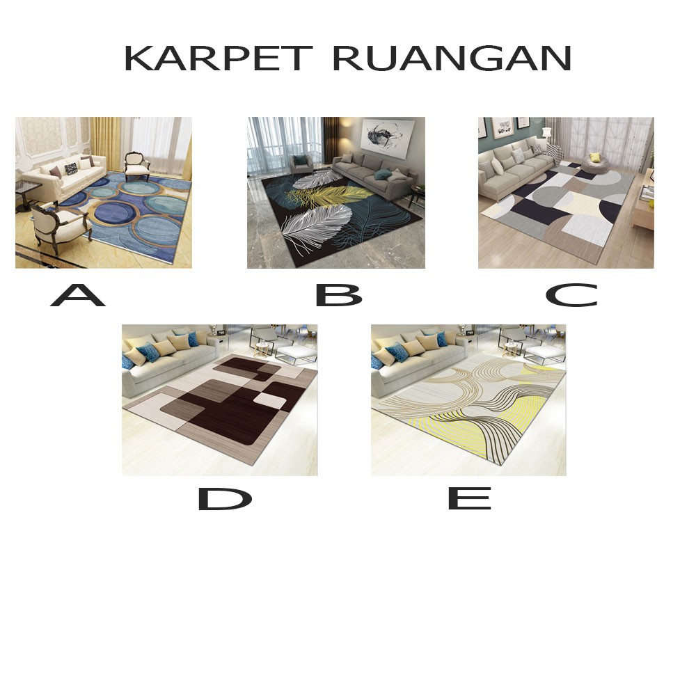 Karpet Lantai Permadani Bulu ruang Tamu Murah Anti Slip Motif