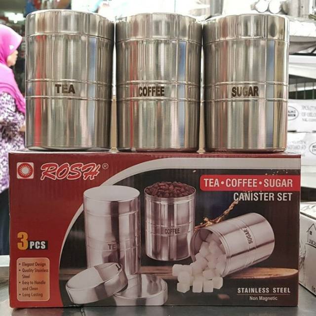 Promo Canister Set Rosh 3 Pcs Wadah Kopi Teh Susu yJ6dz7iaa8J0a