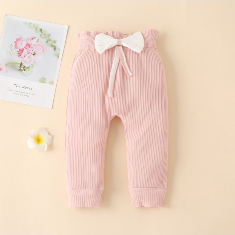 S60 NEW Set  baju jumper dan celana dengan bandana  /pakaian romper bayi  perempuan motif dua warna