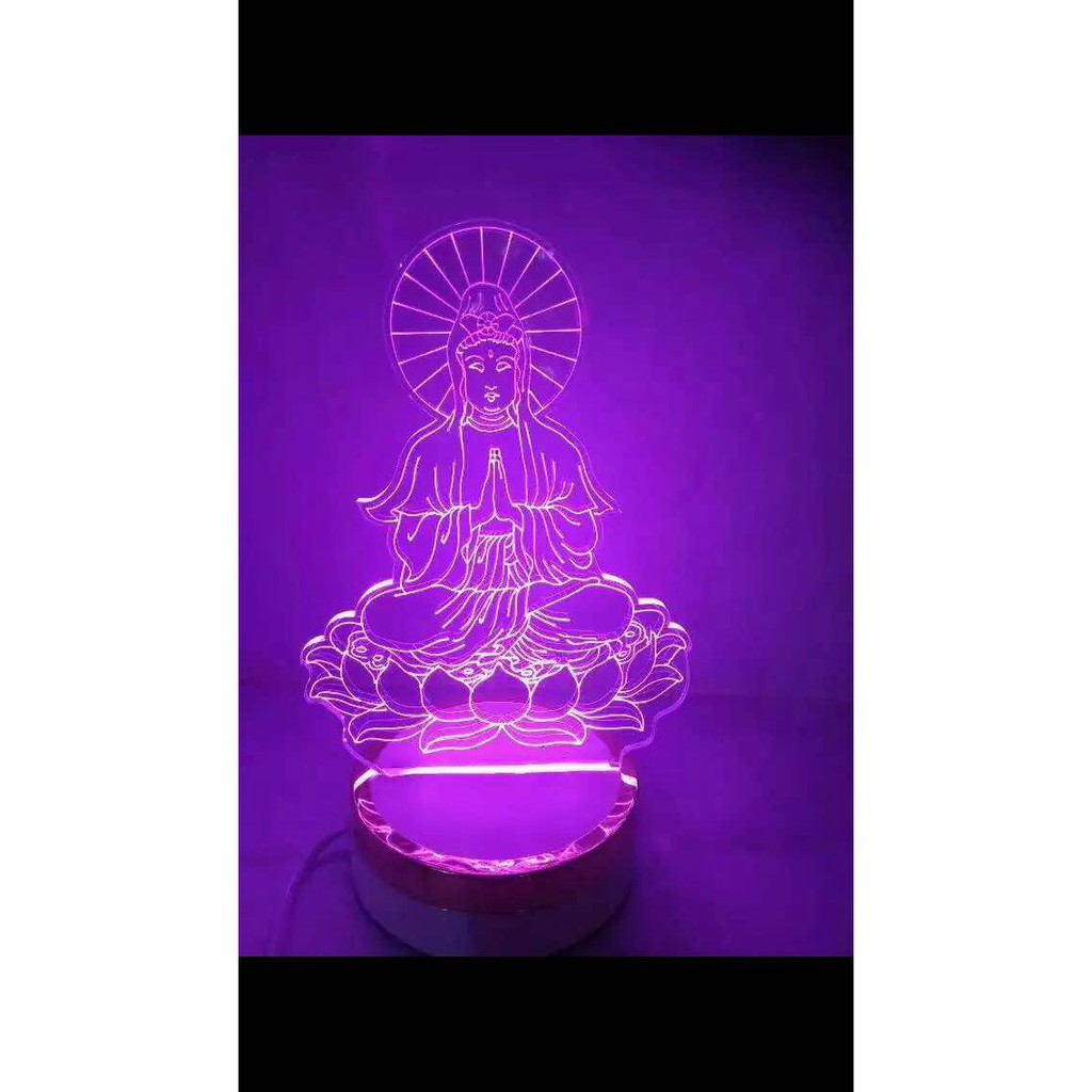 Lampu Tidur 3D LED dewa Kwan Im Milefo