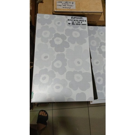 Keramik Dinding Kamar Mandi Platinum Arco Grey Decor2 20x33 KW1