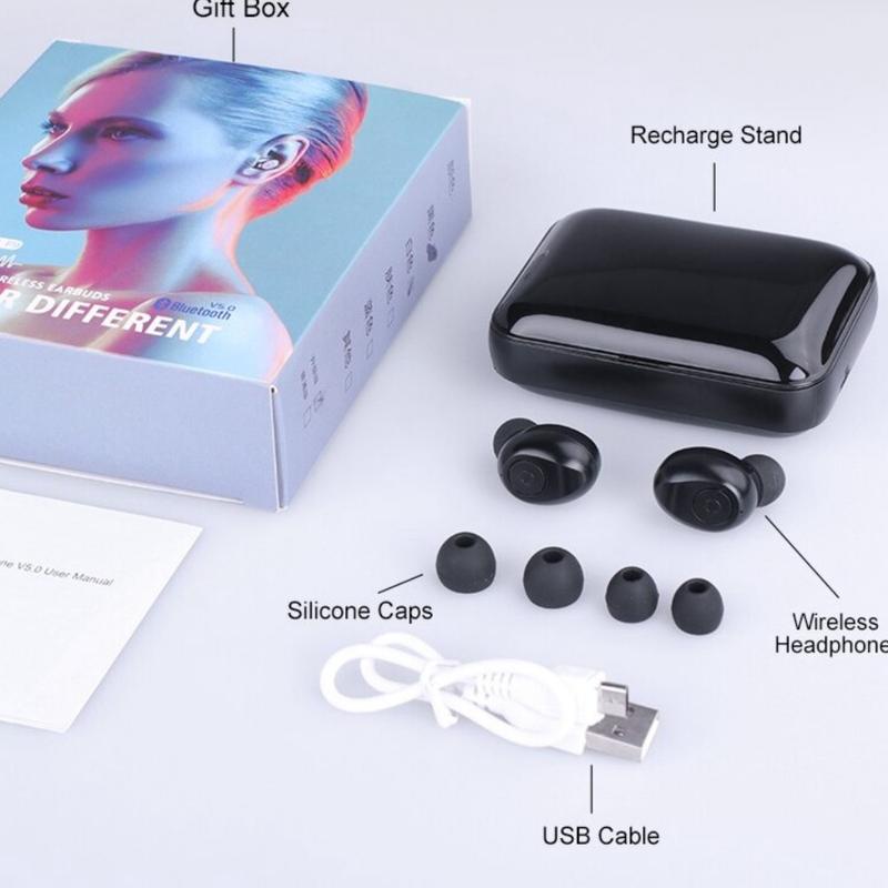 ☋ Headset TWS F9 Stereo TWS Bluetooth F9 Headset Bluetooth F9 Headset Powerbank Earphone Bluetooth F