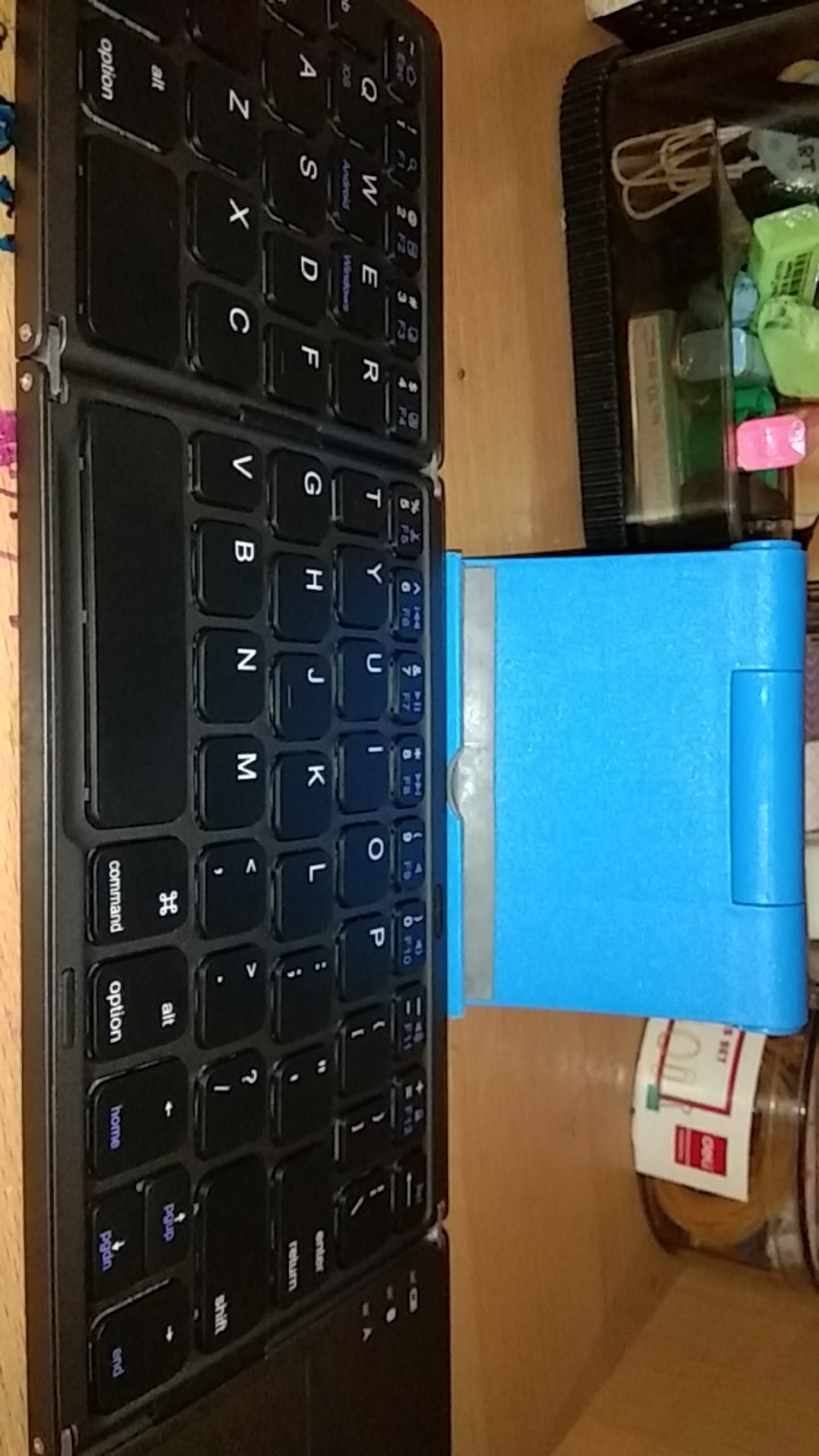 Portable Bluetooth Keyboard Mini Papan Ketik Lipat Dengan