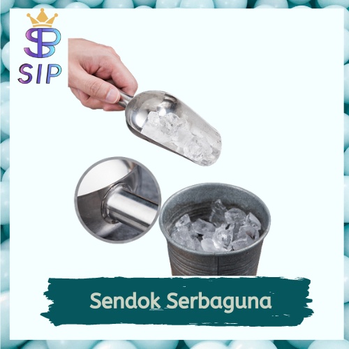 Sekop Es Batu Serokan Biji Kopi Tepung Stainless Steel Sendok Skop Beras Gula Biji Bijian Spatula Ice Cube