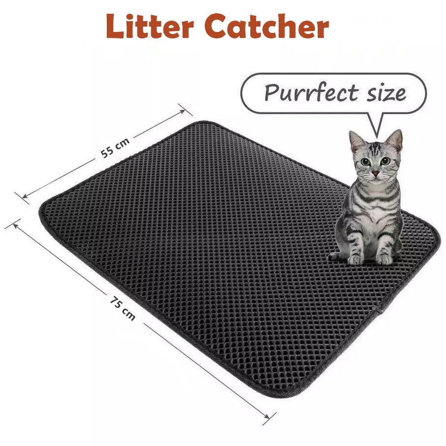 Layered Litter Catcher (75 x 55 cm) - Cat Litter Mat Keset Pasir Kucing