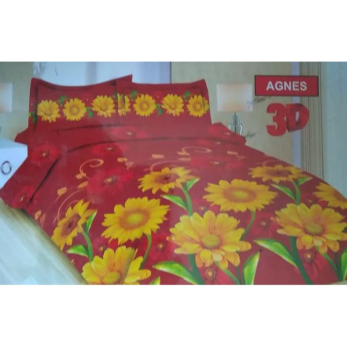 Macam-Macam Motif, Sprei Bonita Agnes No.1 King 180 Seprai Bunga Matahari Sunflower Merah ,Kuwalitas