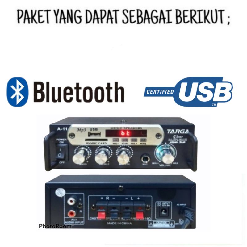 Paket Sound System Buat Gerobak Es Jelly / 2 Speaker / 1 Ampli Bluetooth