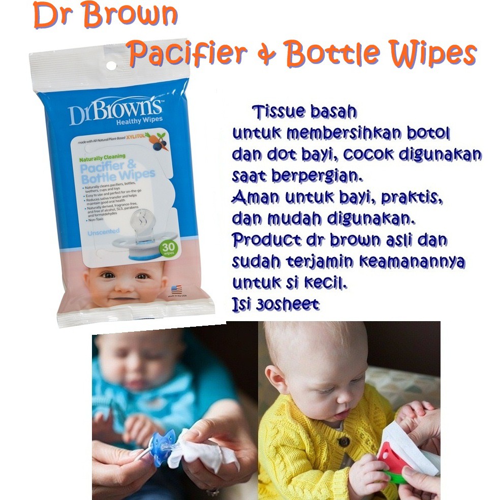 Dr Brown Pacifier &amp; Bottle Wipes / TISSUE BAYI