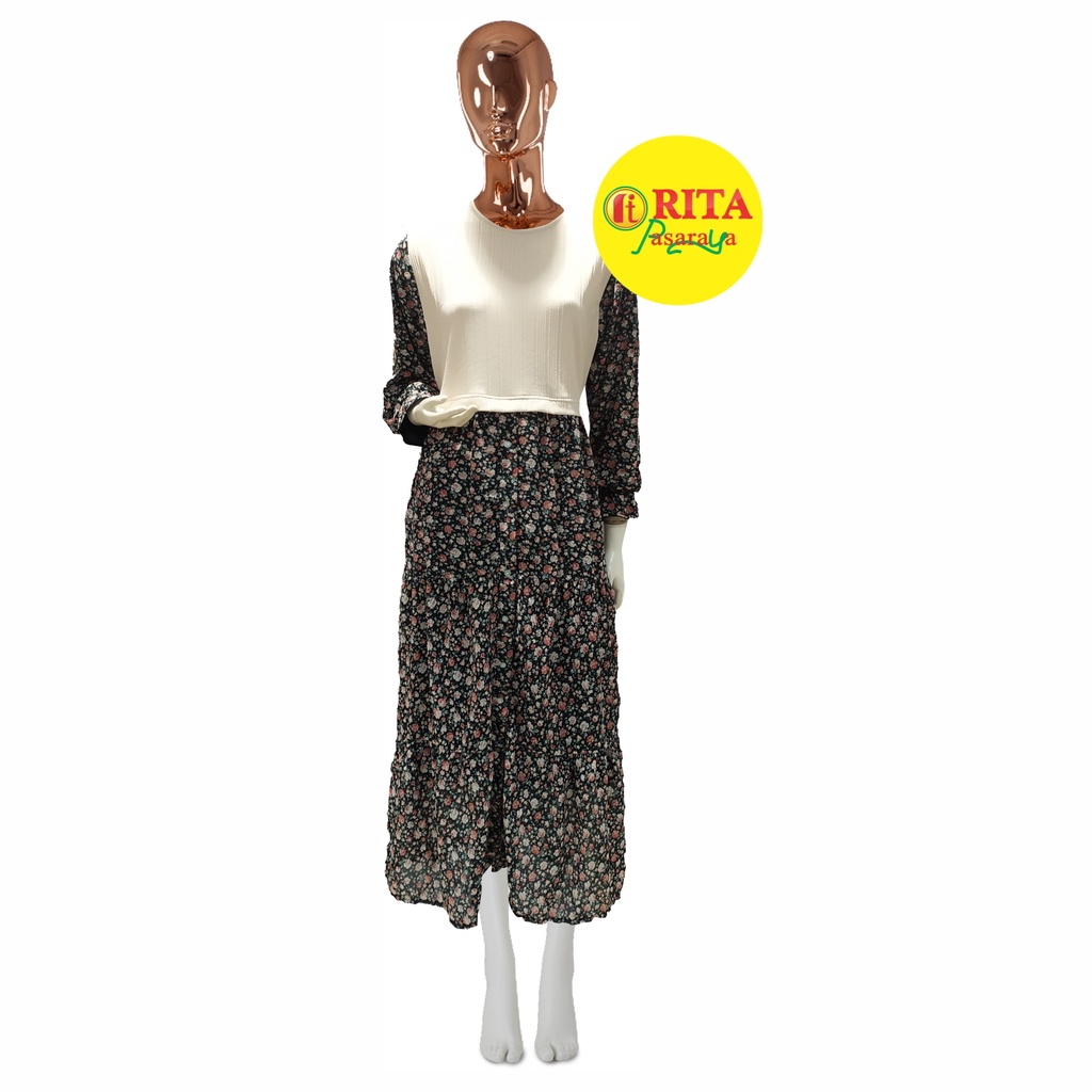 Gamis Wanita / Gamis Motif Bunga / Gamis Sifon