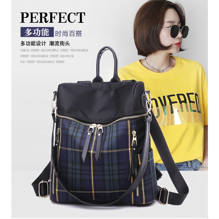 TAS RANSEL WANITA ANTI AIR HITAM BACKPACK PUNGGUNG ADALA TA348B5 IMPORT GENDONG KOREA SEKOLAH BATAM