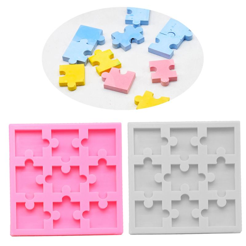 Siy Cetakan Resin Bentuk Puzzle Bahan Silikon Untuk Kerajinan Tangan