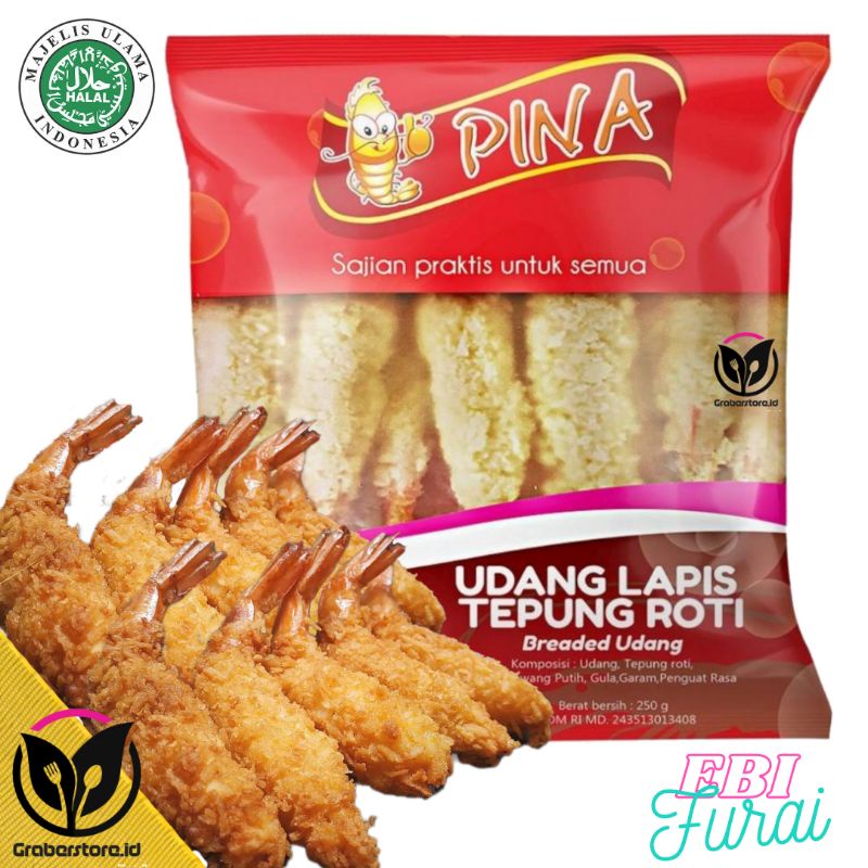 ebi furai isi 12 pcs udang goreng jepang pina udang lapis tepung roti 250gr
