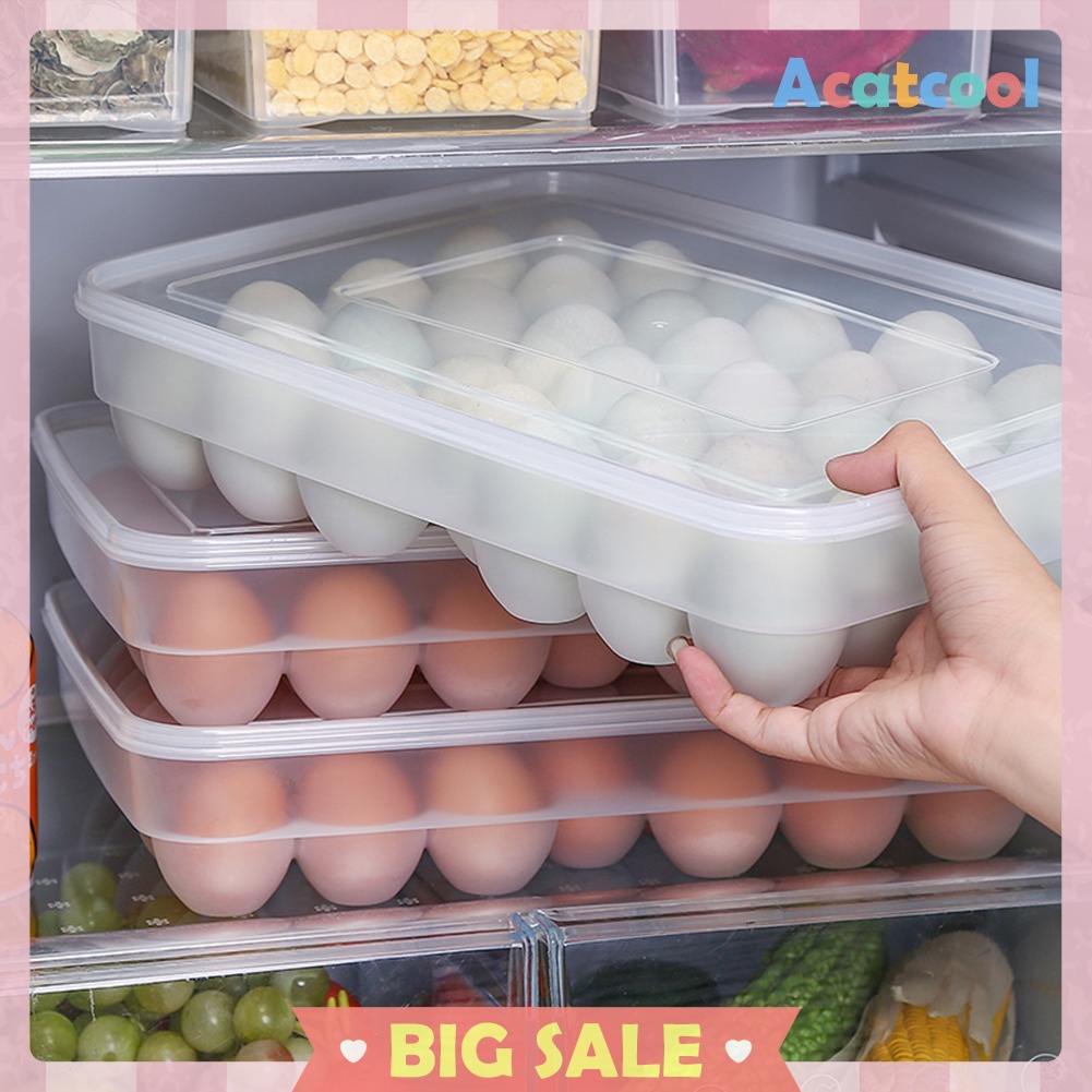 34-Grid Plastic Egg Storage Box Egg Tray Holder Refrigerator Food Container