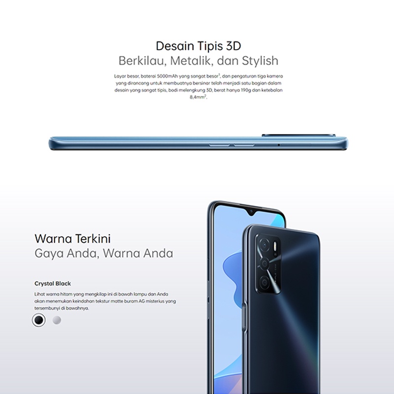 HP OPPO A16 A55 RAM 3GB/4GB ROM 32GB/64GB 6.52inc,13MP Camera, HD+ Eye-care Display, 5000mAh,Garansi resmi,COD-2