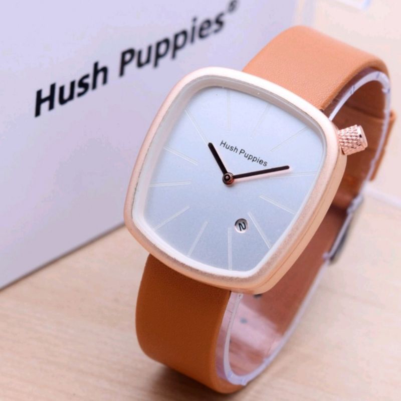 JAM TANGAN WANITA KASUAL HUSH PUPPIES KOTAK TANGGAL AKTIF HP-025 TNR