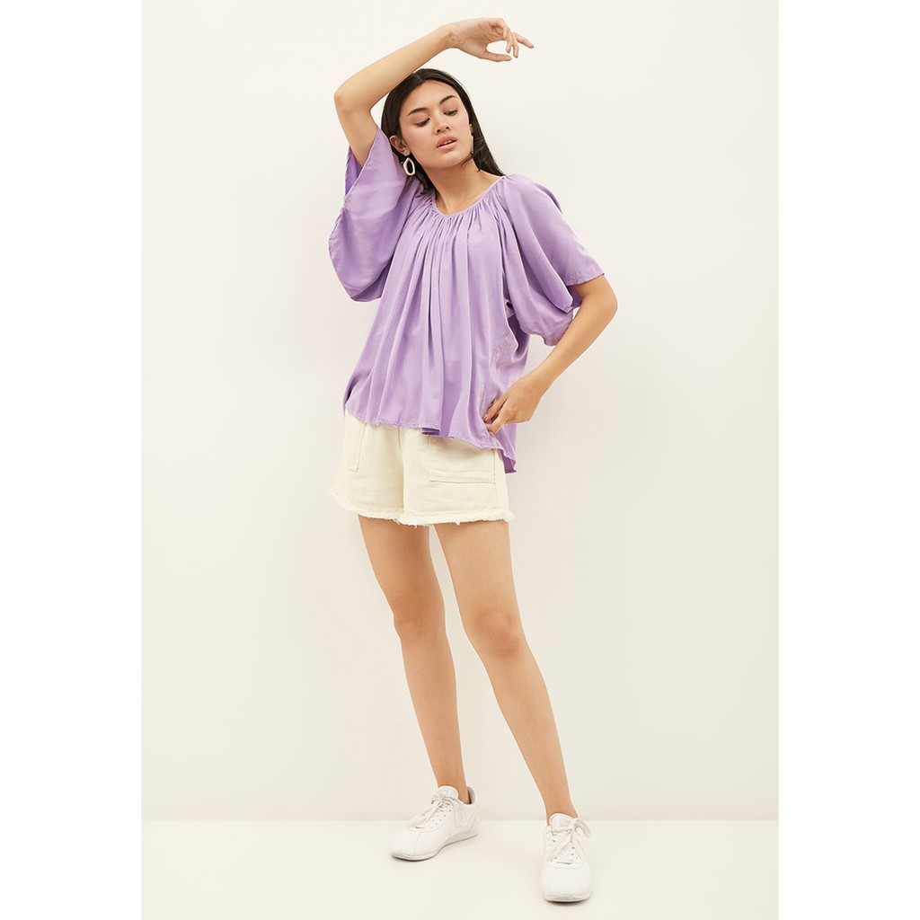 N&amp;A - SCALI PUFF SLEEVE TOP IN LILAC - Pakaian Wanita Sehari Hari