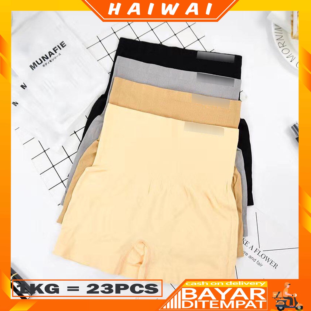 HaiWai COD High Waist Boxer Celana Korset Bentuk Petak Pengecil Perut Import Murah CD07