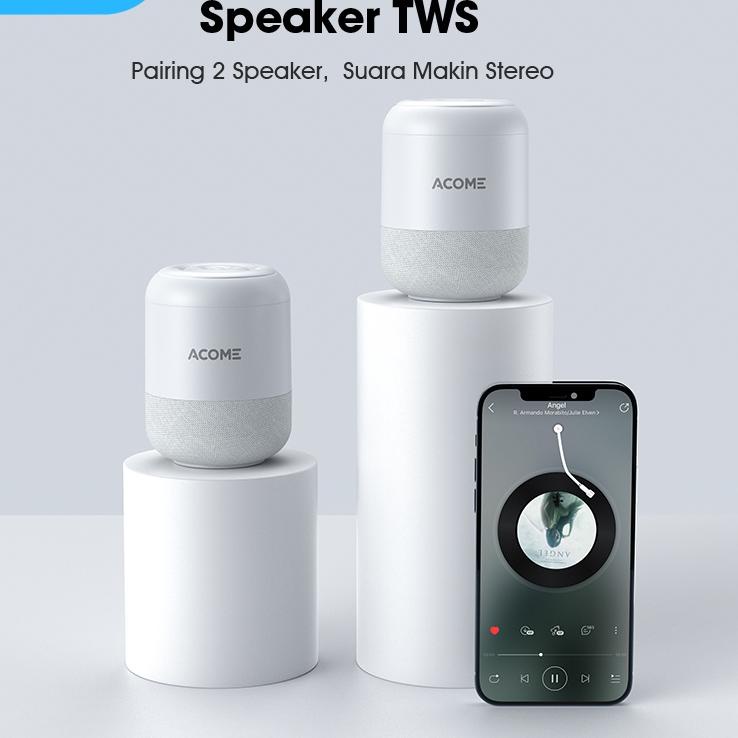 Hemat ACOME Speaker Stereo Bluetooth 5.0 TWS 5W Portable Berbahan lembut Garansi Resmi 1 thn A11