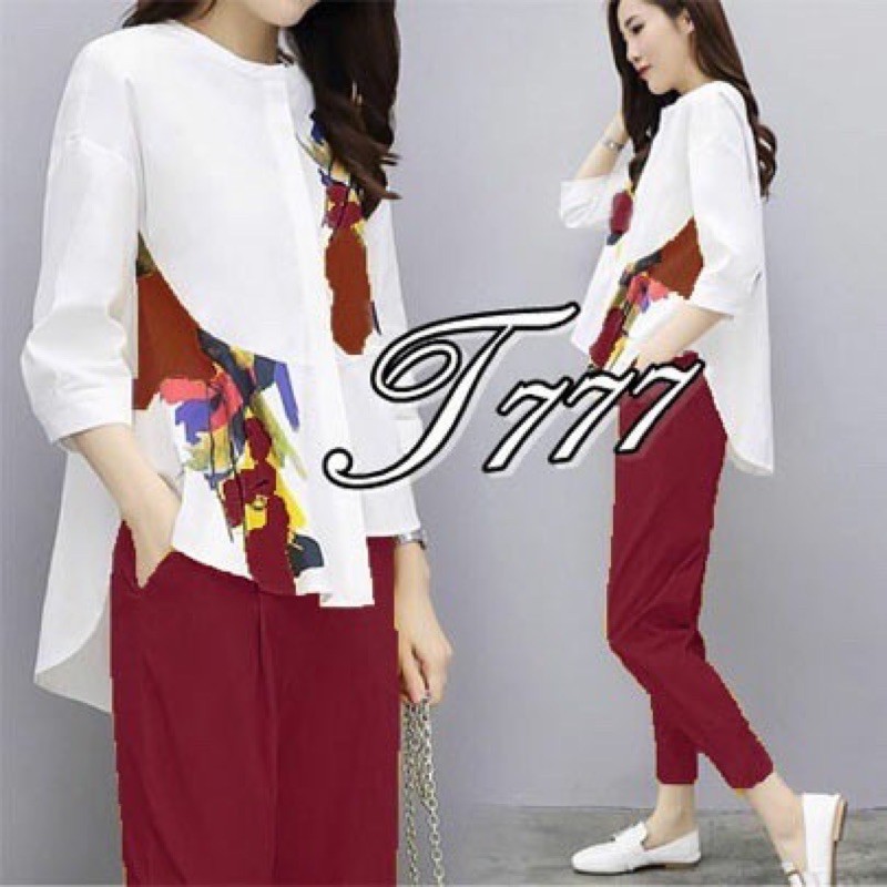 SETELAN BAJU DELLA / SET BAJU HIJAB WANITA / DAILY SET BAJU KEMEJA CASUAL / BAJU WANITA ONE SET