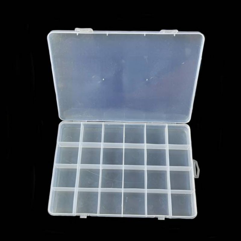 Kotak Penyimpanan Manik Manik 24 Sekat / Kotak Penyimpanan Perhiasan