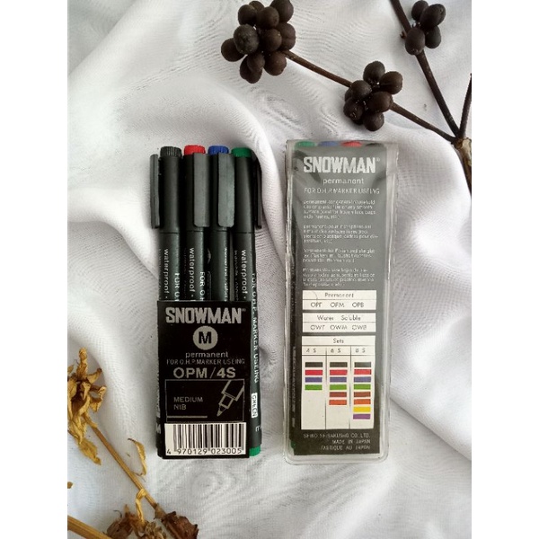 

SNOWMAN Spidol OPM 4S M Set /Permanent OHP Marker Using 4S Medium 4 Warna