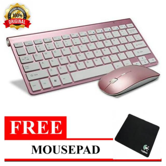 PAKET KEYBOARD WIRELESS + MOUSE WIRELESS APPLE SILENT PLUS