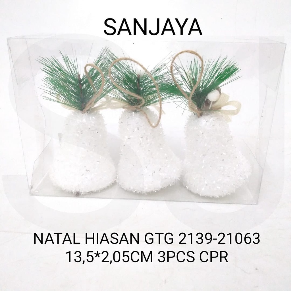 [1 Bks] Hiasan Gantungan Aksesoris Natal / Ornamen Natal / Dekorasi Pohon Natal / Natal Hiasan Gtg 2139-21063 13.5*2.05Cm 3Pcs Cpr