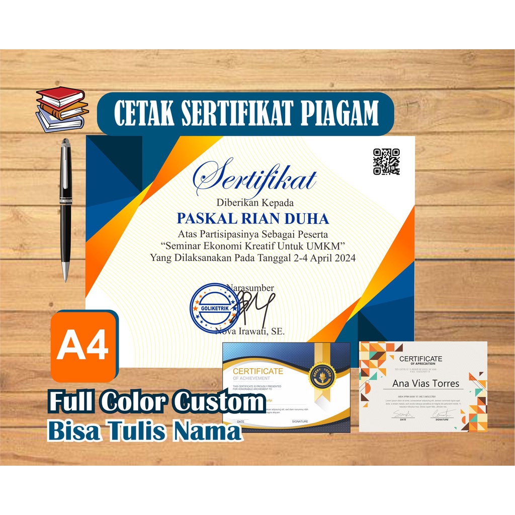 

Cetak Sertifikat A4 /Cetak Sertifikat Murah Bisa COD