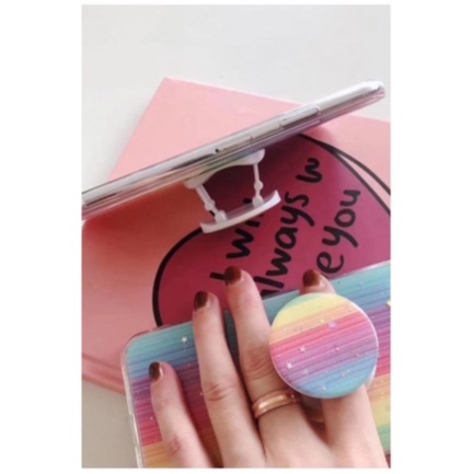 Fashion warna rainbow silikon Pop socket 6 6S 6+ 6S+ 7 8 SE 7+ 8+ X Xs Xr 11 Pro Max FH07