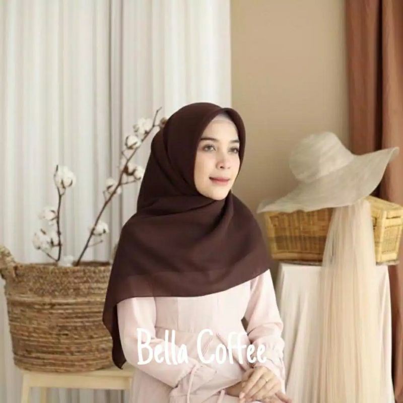 HIJAB SEGI EMPAT POLLYCOTTON PART 1-Coffe