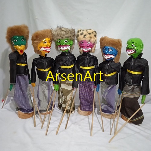 Wayang Golek Kayu Wayang Golek Sunda Buta Denawa Raksasa Ukuran Sedang 1 pcs Bisa Pilih Warna