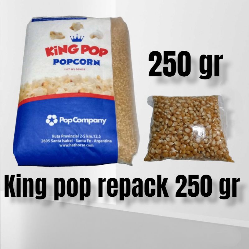 

jagung pop corn mentah merk kingpop repack 250 gram non gmo garansi uang kembali jika tidak ngembang
