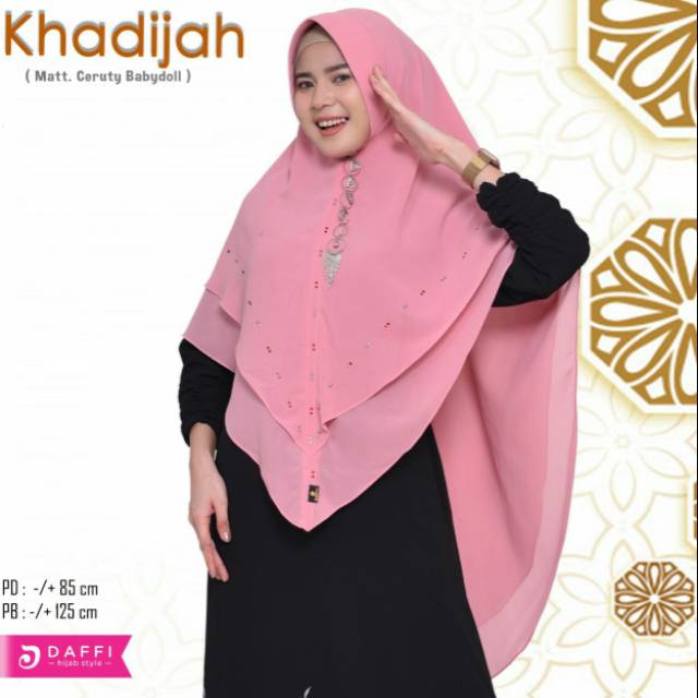 Khimar Jumbo Khadijah Pink Ori Daffi Hijab