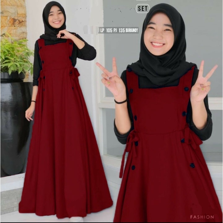 AFF - NAOMI OVERALL SET INNER / GAMIS REMAJA TANGGUNG / GAMIS TERBARU