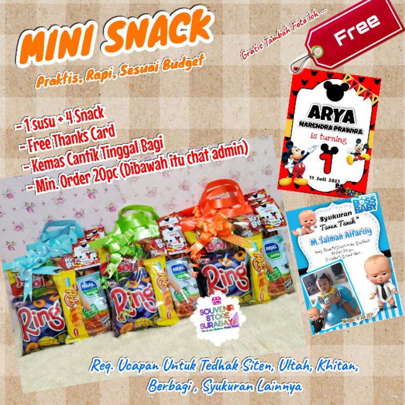 Murah! Bingkisan Ulang Tahun MINI /Bingkisan souvenir murah/ Souvenir Snack paling murah /souvenir cantik