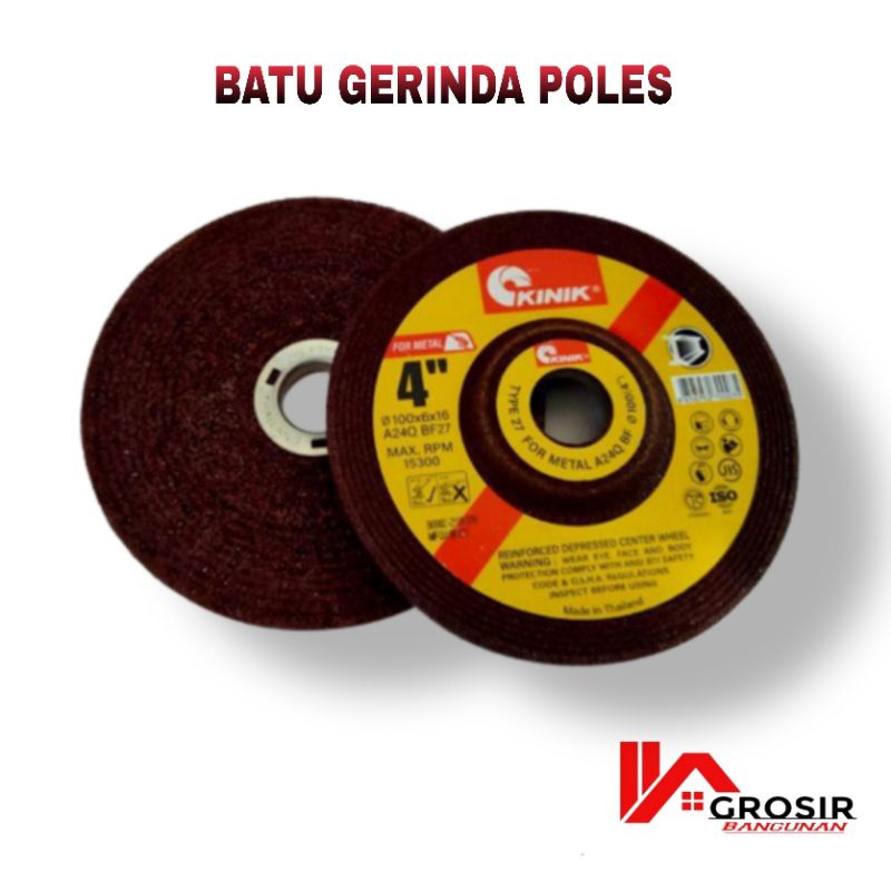 Batu Gerinda poles 4"KINIK  / batu poles asah . kinik teball