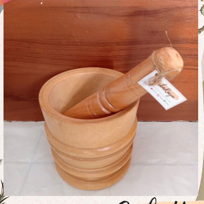 Lumpang kayu/lumpang sedang/alu dan lumpang/lumpang set/lumpang kayu mahoni