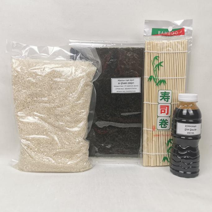 

Sale Paket Sushi Halal - Beras + Nori + Kecap Asin + Roller Mat