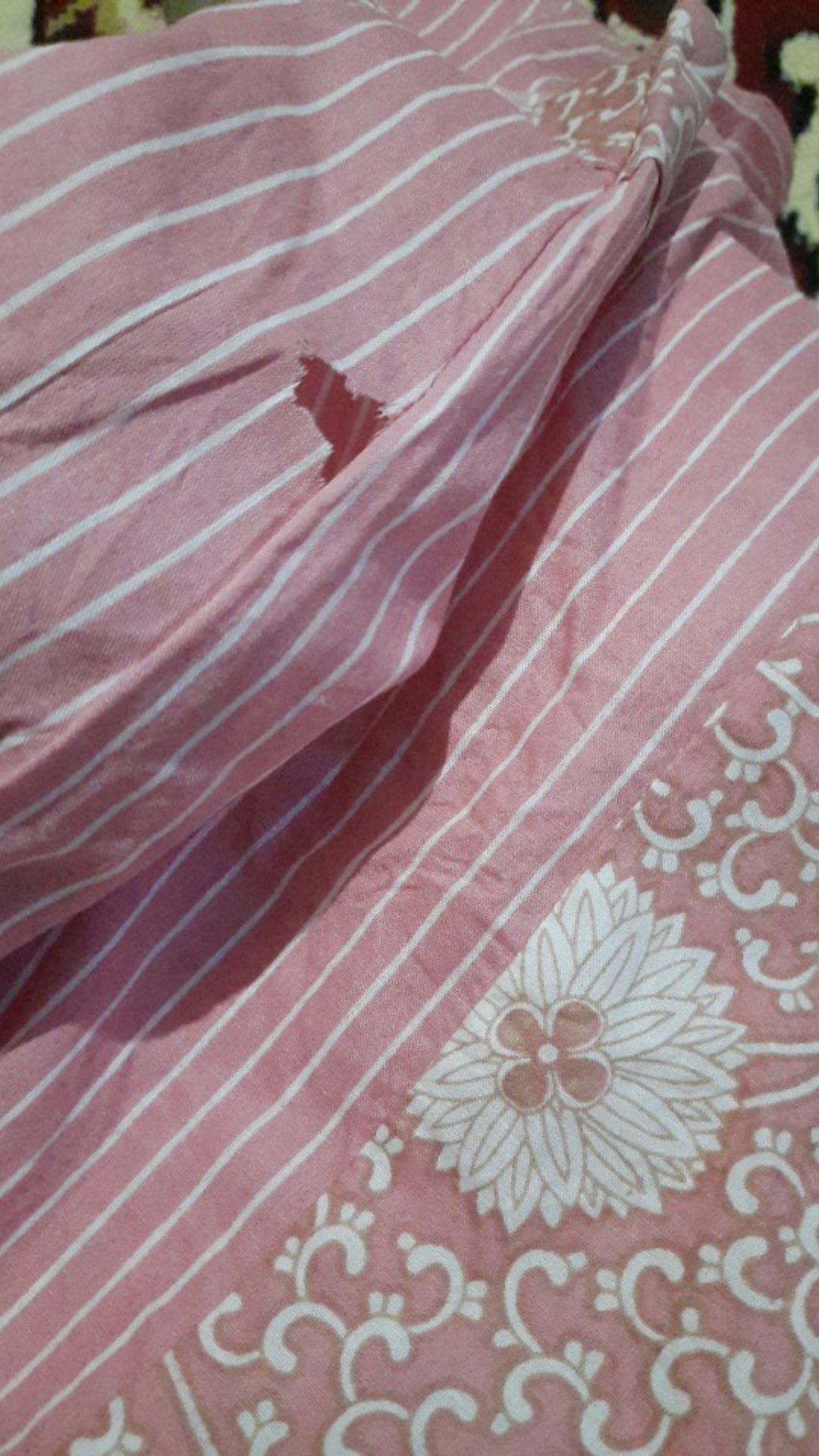 Blus Soft Bunga Salur Atasan Batik Wanita Cantik Modern High Quality Katun Premium Casual Formal