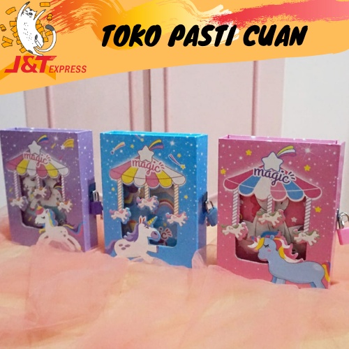 

buku gembok karakter unicorn buku fancy lucu imut bisa COD import