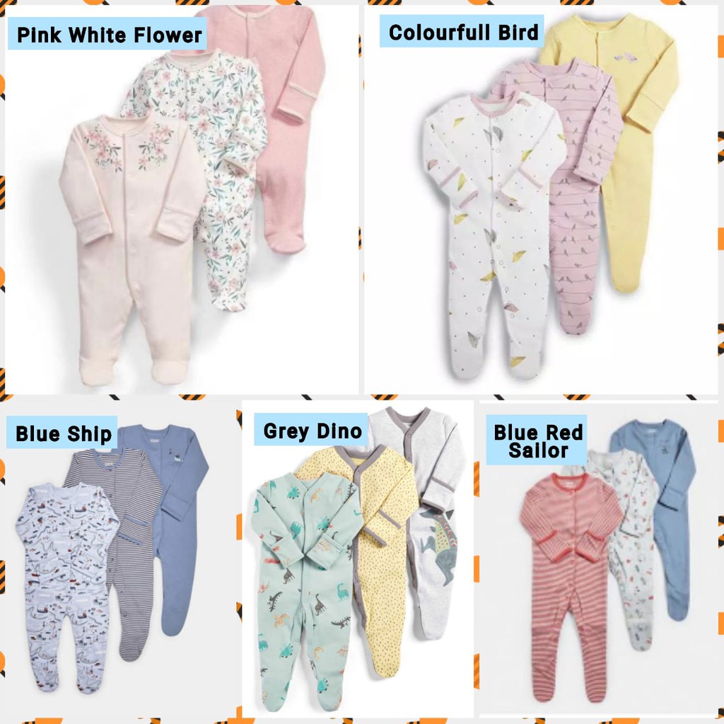 Sleepsuit 3 in 1 Bayi Newborn / Sleepsuit Tutup Kaki Bayi Baru Lahir / Baju Pakaian Bayi Newborn Tebal  Halus Lembut /Baju Tidur Bayi