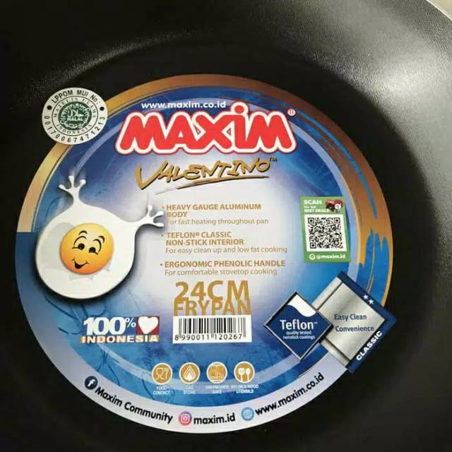 FRYPAN 24 CM MAXIM VALENTINO WAJAN TEFLON FRYPAN