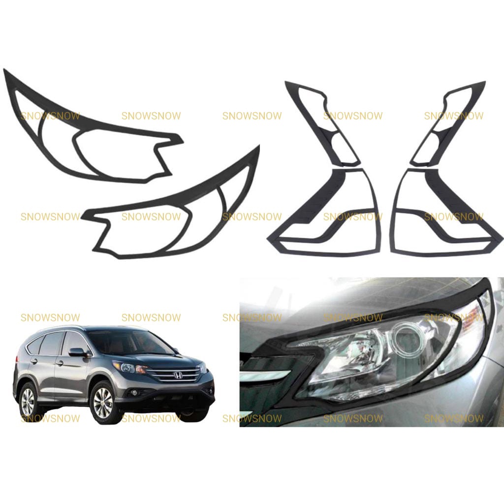 Paket Garnish Lampu Depan Belakang Grand All New CRV 2012 2014 Hitam Chrome