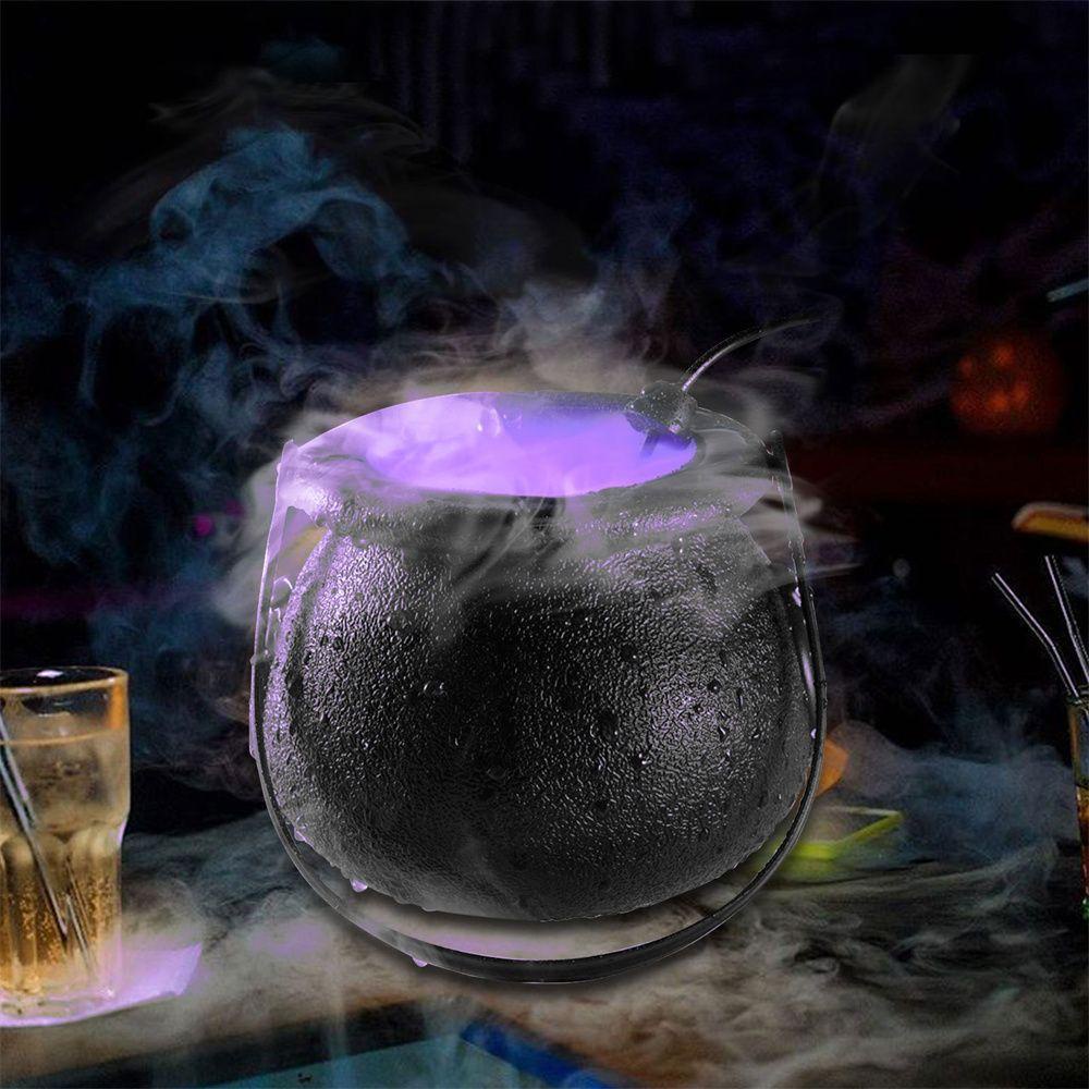 Preva Halloween Witch Pot Halloween Party Prop Lampu LED Air Mancur Fogger