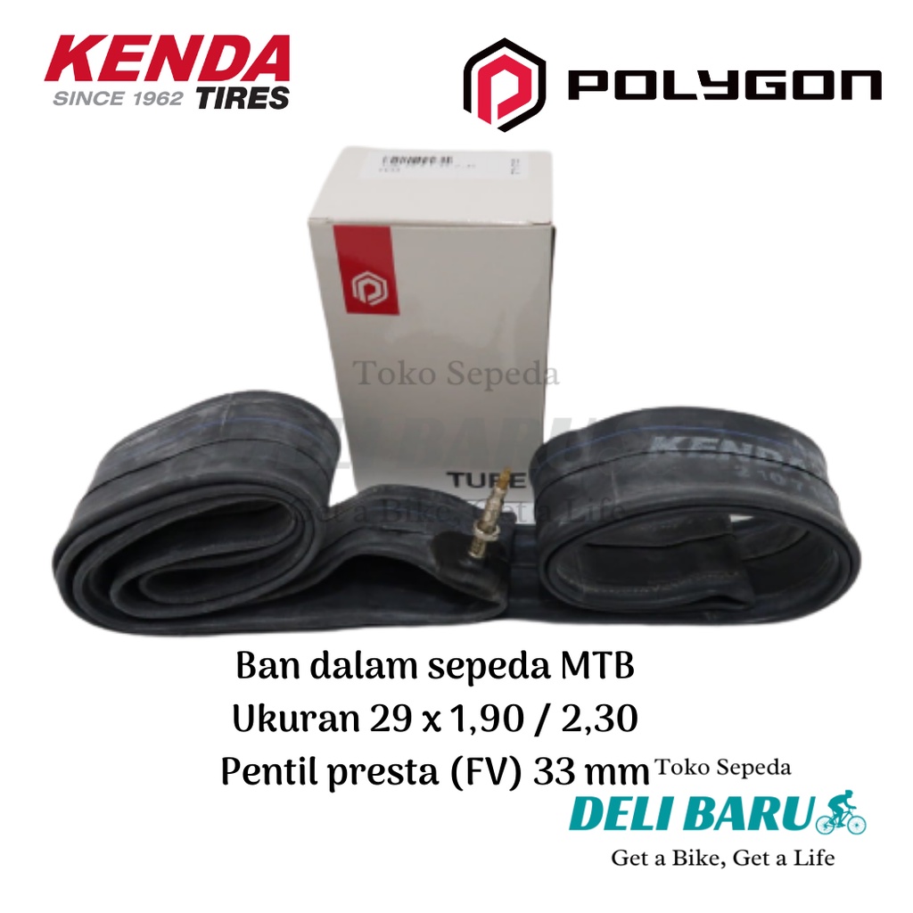 Polygon Kenda Ban dalam 29 x 1.90 / 2.30 pentil presta FV 33 mm sepeda MTB